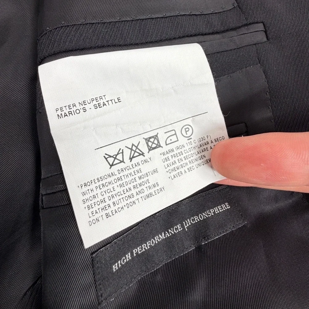 Ermenegildo Zegna Su Misura Mens Blazer Jacket Black Two Button Wool 42R
